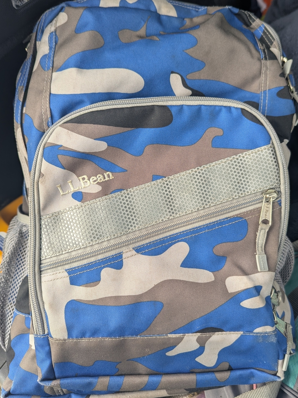 L.L. Bean Deluxe Blue Camouflage Backpack